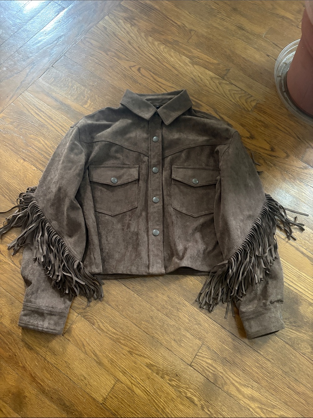 Blank NYC Brown Suede Fringe Jacket - Picture 7 of 10